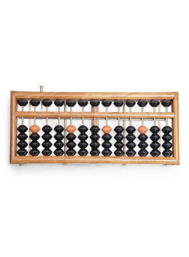 Black long Di fang Wooden Abacus - Professional 13 Column Soroban - 10.83 Inches (27.5 Centimeters) - Calculator with Reset Button - Made - Image 2